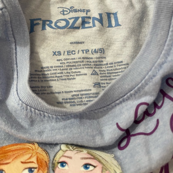 Frozen 2 shirt sleeves shirt with sequins - sz4/5t - Picture 3 of 3